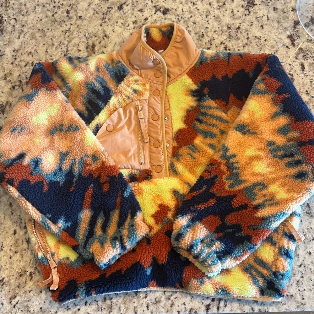 Free People- NWT Multicolored Hit The Slopes Printed Pullover - Picture 3 of 6